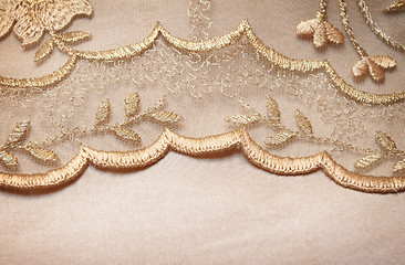 Image showing Golden textile wedding background