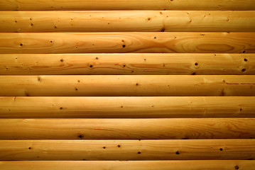 Image showing wall of bulgin wooden planks