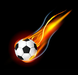 Image showing Soccer Ball on Fire