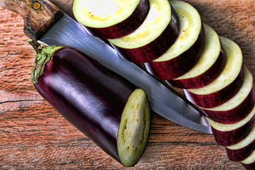 Image showing Eggplant sliced