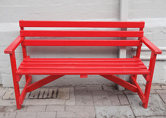 Image showing Red bench