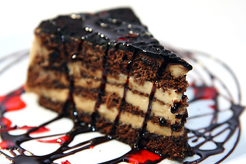 Image showing Close up of chocolate cake