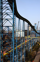 Image showing Blue industrial refinery