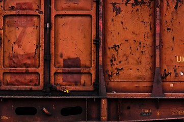 Image showing Rusty metal texture with doors