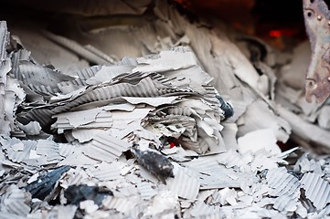 Image showing Paper burning in recycle center