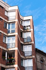 Image showing Generic apartment building in Europe against blue sky