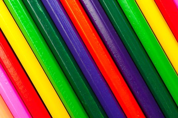 Image showing Texture of colored pencils in many colors