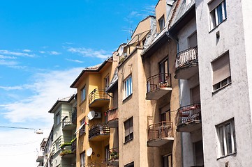 Image showing Generic apartment building in Europe against blue sky