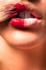 Image showing Lips of a girl with conceptual makeup