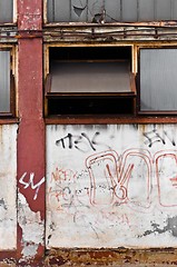 Image showing Part of an industrial building with opened window