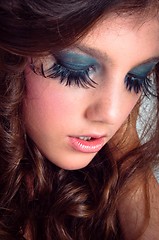 Image showing Autumnal makeup on beautiful young model