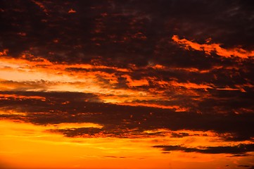 Image showing Red sky with storm clouds 