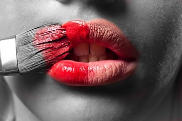 Image showing Lips of a girl with conceptual makeup