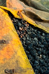 Image showing Coal in yellow sack