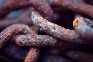 Image showing Vintage photo of some old rusty chains