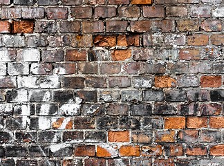 Image showing Brick wall texture with a lot of cracks