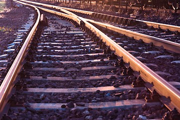 Image showing Vintage photo of an old railway