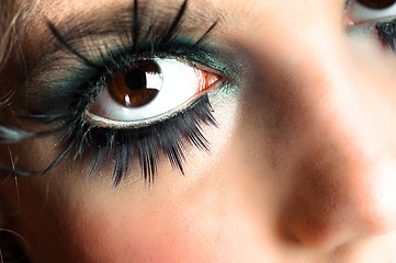 Image showing Closeup of an extreme makeup