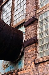 Image showing Ventilation pipe connected to an industrial building