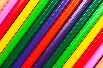 Image showing Texture of colored pencils in many colors