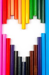Image showing Concept of love shaped with pencils