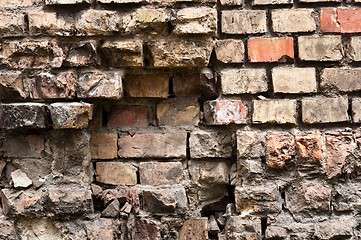 Image showing Abandoned brick wall