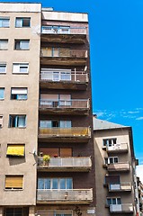 Image showing Generic apartment building in Europe against blue sky