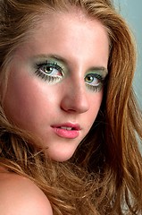Image showing Young fashion model with attractive makeup
