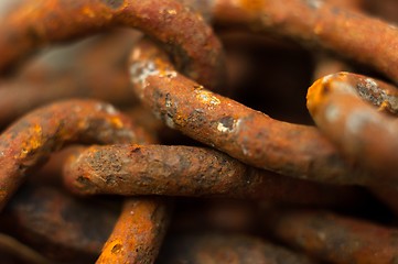 Image showing Old rusty chain with selective focus