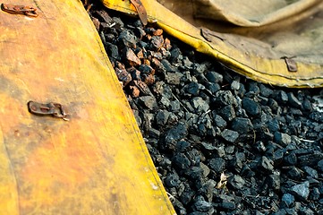 Image showing Coal in yellow sack