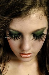 Image showing Autumnal makeup on beautiful young model