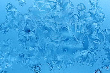 Image showing ice patterns on winter glass