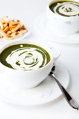 Image showing Spinach cream soup