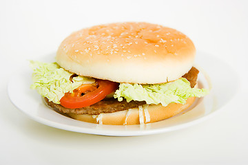 Image showing hamburger on a plate