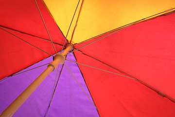 Image showing multi coloured umbrella