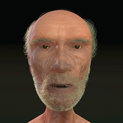 Image showing Men 3D face wiew on black background