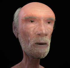 Image showing Men 3D face wiew on black background