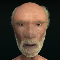 Image showing Men 3D face wiew on black background