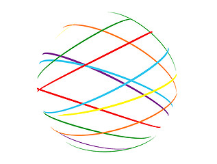 Image showing abstract sphere from multi-colored lines