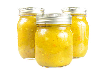 Image showing Three Jars of Relish