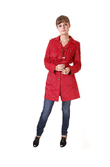 Image showing Girl in red coat.