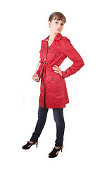 Image showing Teenager in red coat.