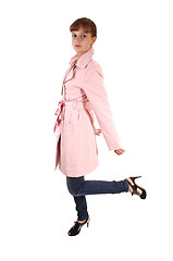 Image showing Girl in pink coat.