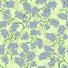 Image showing Repeating green floral pattern