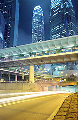 Image showing traffic in Hong Kong at night 