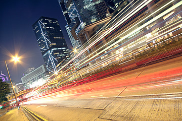 Image showing speeding car through the street