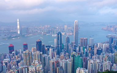 Image showing China, Hong Kong waterfront buildings 