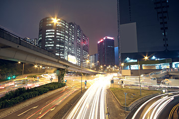 Image showing traffic in modern city at night