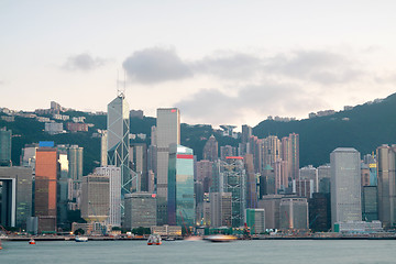 Image showing China, Hong Kong waterfront buildings 