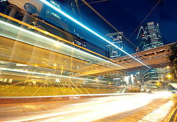 Image showing speeding car through the street